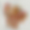 Cabochon strass demi-perle rond ecaille de sirène/dragon - 10 mm - orange