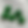 Cabochon rond demi-perle effet druzy (géode) - 12 mm - vert - reflets pailletés ton sur ton
