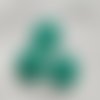 Cabochon rond demi-perle effet druzy (géode) - 12 mm - vert d'eau - reflets pailletés ton sur ton