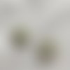 Cabochon rond demi-perle effet druzy (géode) - 12 mm - argent clair - reflets pailletés ton sur ton