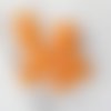 Cabochon rond oeil de chat à dos plat - 12 mm - orange
