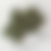 Cabochon rond oeil de chat à dos plat - 12 mm - vert olive