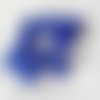 Cabochon rond oeil de chat à dos plat - 12 mm - bleu foncé