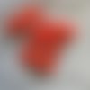 Cabochon plat "bonbon à coeurs" pour embellissement ou miniature - 23 mm - rouge