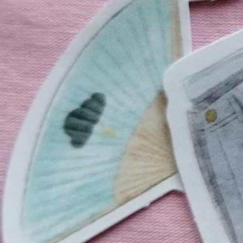 Sticker autocollant "vêtements d'été" sur papier glacé - modèle e - eventail bleu
