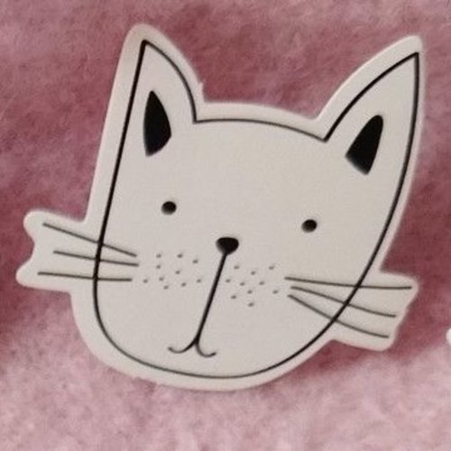 Sticker autocollant "tête de monsieur chat" sur papier glacé - modèle d