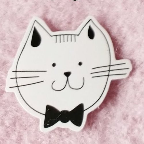 Sticker autocollant "tête de monsieur chat" sur papier glacé - modèle k