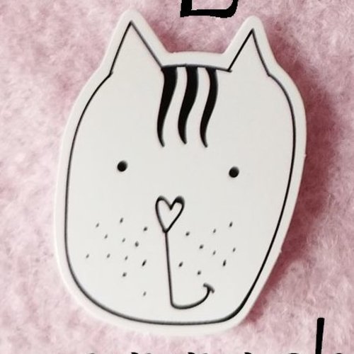 Sticker autocollant "tête de monsieur chat" sur papier glacé - modèle l