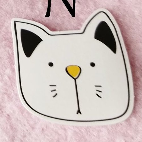 Sticker autocollant "tête de monsieur chat" sur papier glacé - modèle n