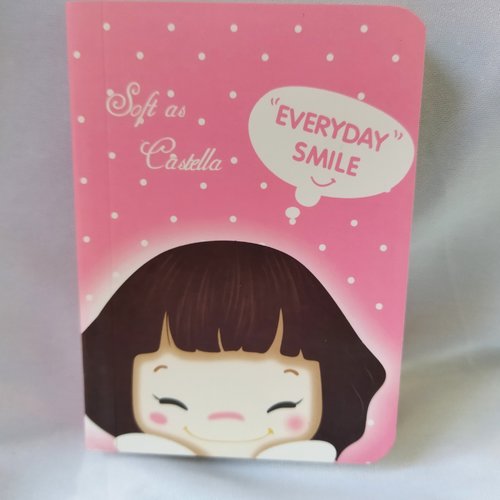 Cahier/notebook fin - 12 x 8,5 cm - 20 pages - fille kawaii rose