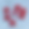 Perle intercalaire rondelle fleur nacrée - 12 mm - rouge