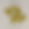 Cabochon rond strass demi-perle à facettes - jaune chartreuse - 10 mm - pour nail art, bijoux, decoration, scrapbooking.