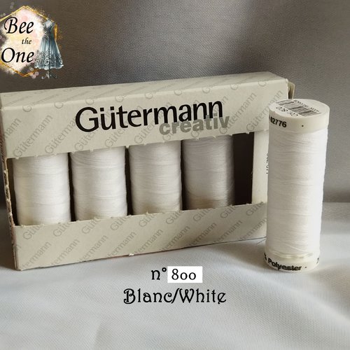 Bobine de fil pour tout coudre gütermann - 200 m - blanc 800