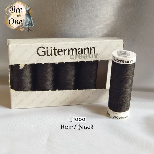 Bobine de fil pour tout coudre gütermann - 200 m - noir 000