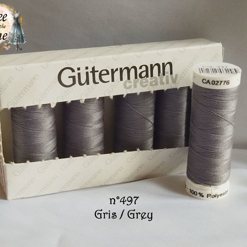 Bobine de fil pour tout coudre gütermann - 200 m - gris 497