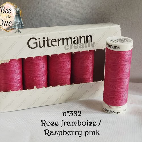 Bobine de fil pour tout coudre gütermann - 200 m - rose framboise 382