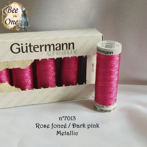 Bobine de fil à broder gütermann sulky metallic - 200 m - rose foncé 7013