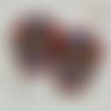 Ecusson patch brodé applique tête de mort calavera motif floral - 7,2 cm x 5,3 cm (à coudre ou repasser) - rouge