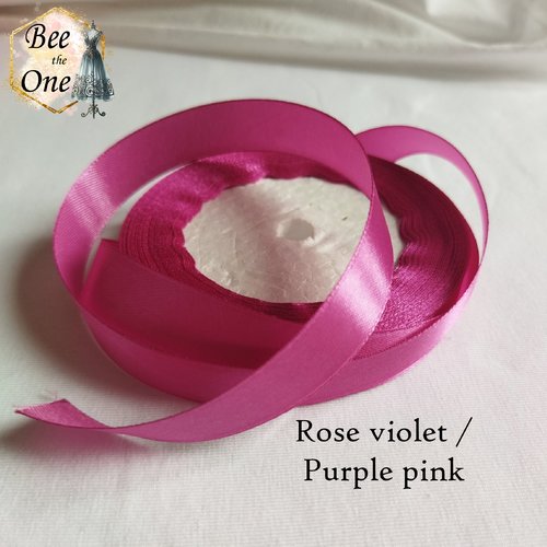 1 mètre de ruban de satin - 16 mm - simple face - rose violet - pour scrapbooking, décoration, couture...