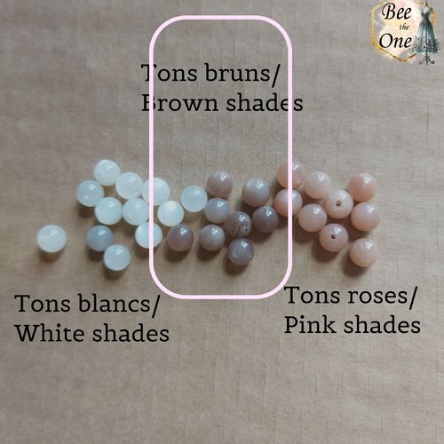 Perle ronde en pierre de lune naturelle - grade aa - 6 mm - tons bruns