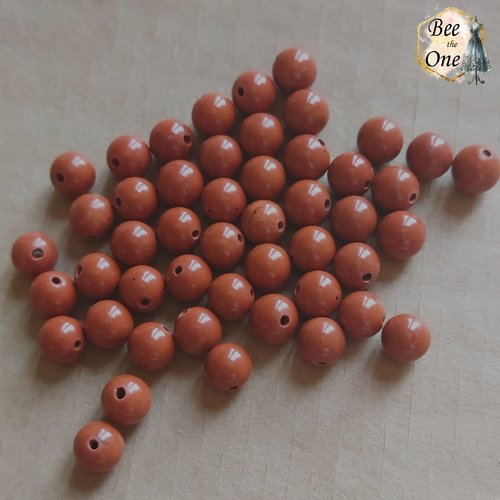 Perle ronde en jaspe rouge naturel - grade a - 6 mm