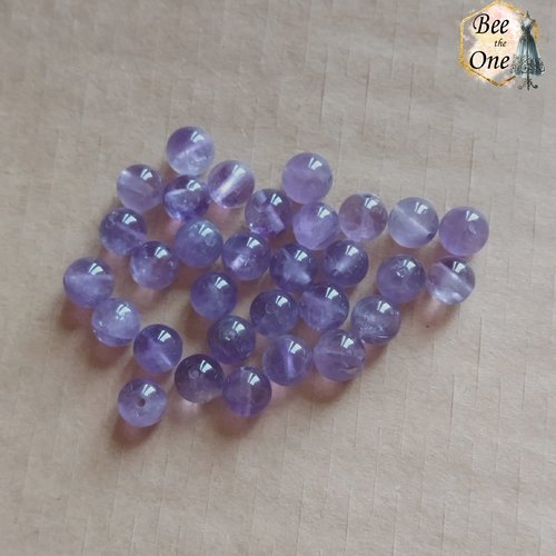 Perle ronde en améthyste naturelle - grade aa - 6 mm