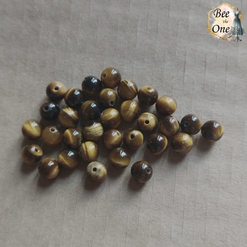 Perle ronde en oeil de tigre naturel - grade aaa - 6 mm