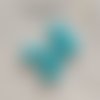 Mini bouton fleur en plastique - 6 mm - bleu turquoise