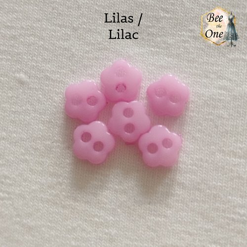 Mini bouton fleur en plastique - 6 mm - lilas