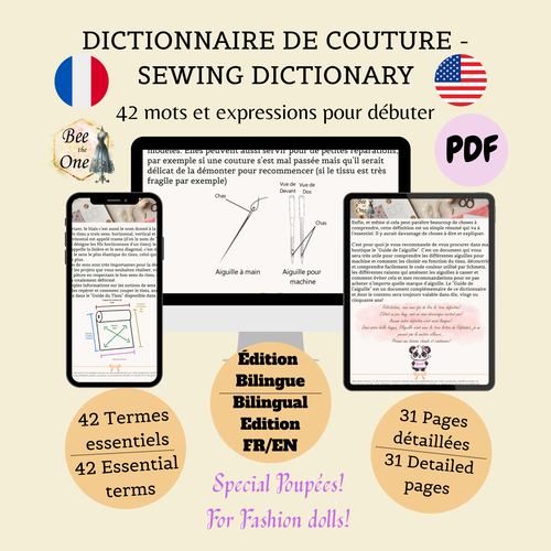 Dictionnaire de couture spécial vêtements de poupées - fr/en - pdf/zip - à télécharger