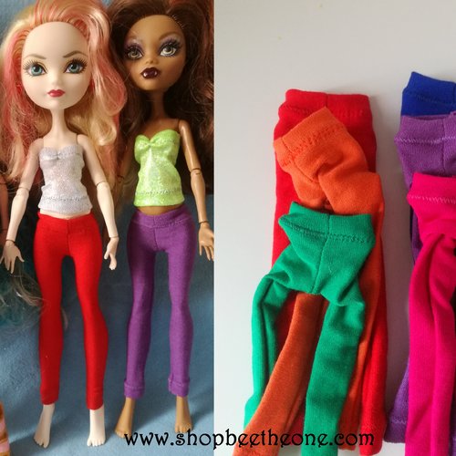 Vêtement pantalon collant leggings pour poupées monster high/ever after high/hairmazing - 6 coloris - collection basics