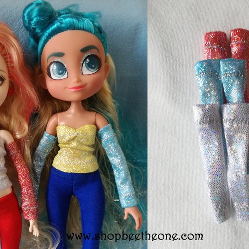 Vêtement paire de manches longues imprimé holographique pour poupées ever after high/hairmazing - 3 coloris - collection basics