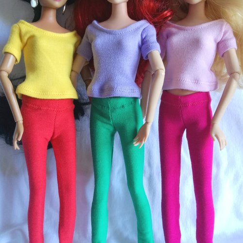 Vêtement pantalon collant leggings long pour poupées disney princesses (store) - 5 coloris - collection basics