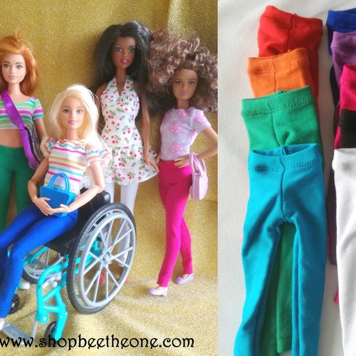 Vêtement pantalon collant leggings long pour poupées barbie - 9 coloris - classic - collection basics