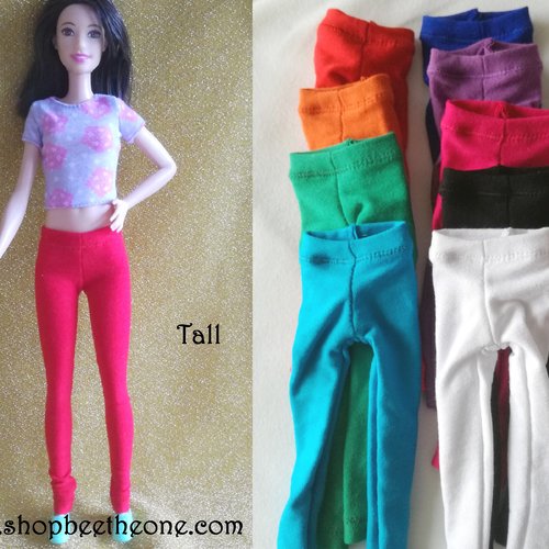 Vêtement pantalon collant leggings long pour poupées barbie - 9 coloris - taille tall - collection basics