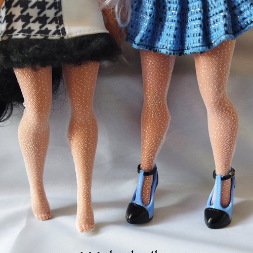 Vêtement collant en maille à paillettes holographique pour poupées lol surprise! omg - blanc - collection basics