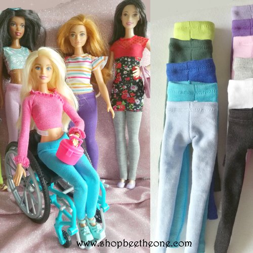 Vêtement pantalon collant leggings long pour poupées barbie - 11 couleurs - curvy - collection basics