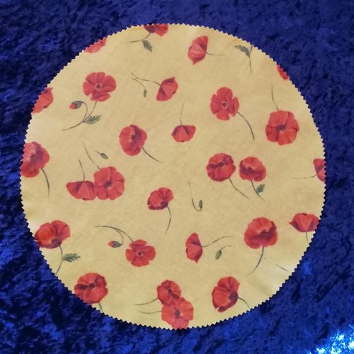 Lot bee wrap coquelicots rond.
