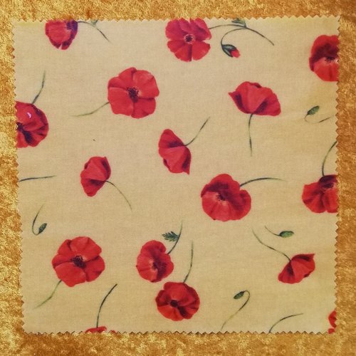 Lot bee wrap coquelicots rectangle.