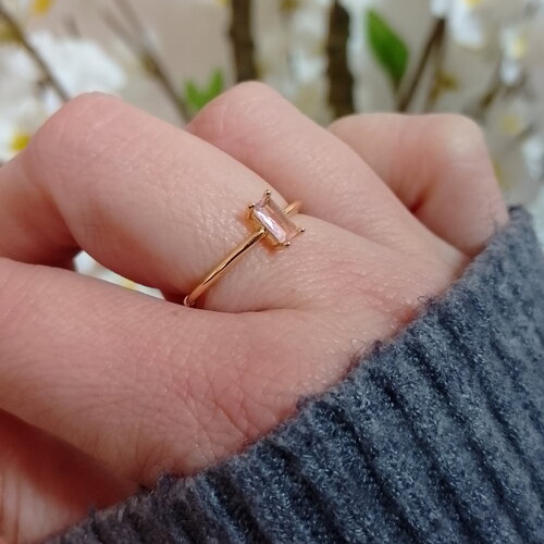 Bague ajustable doré avec strass rose • bagues réglables •  bijoux femme • idée cadeau femme •tendance