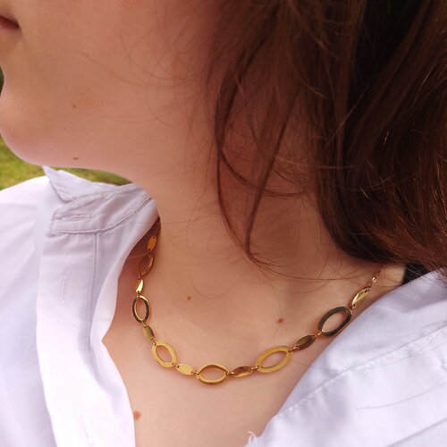 Collier minimaliste doré avec pendentifs ovales • cadeau femme • bijou pour femme • tendance