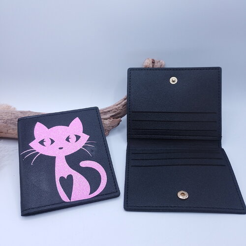 Porte carte chat  • cadeau • accessoire de mode pour femme • porte monnaie • etui carte
