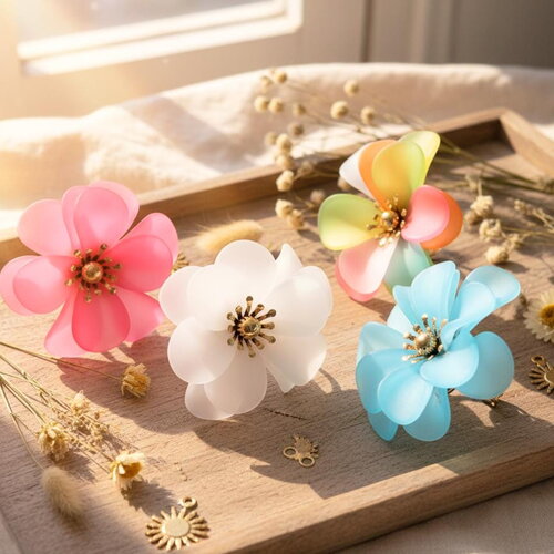 Bague fleur xxl en acier inoxydable doré