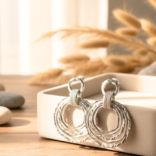 Boucles d’oreilles en acier inoxydable argenté – chic et ultra tendance