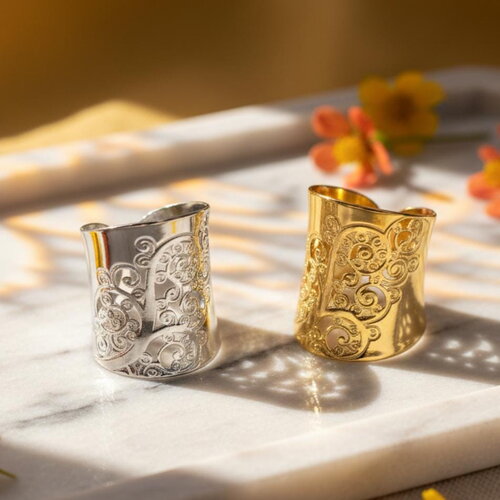 Grande bague arbre de vie en acier inoxydable doré ou argenté.