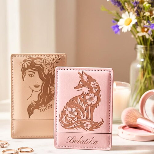 Miroir de poche  personnalisable – gravure prénom