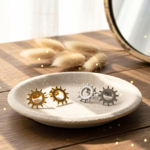 Boucles d’oreilles soleil acier inoxydable doré ou argenté – style bohème chic résistant à l’eau