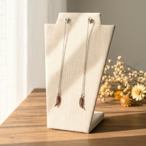 Boucles d'oreilles chainette plume • bijoux pour femme • bijou • bohème • pas chère • cadeau pour elle • livraison gratuite