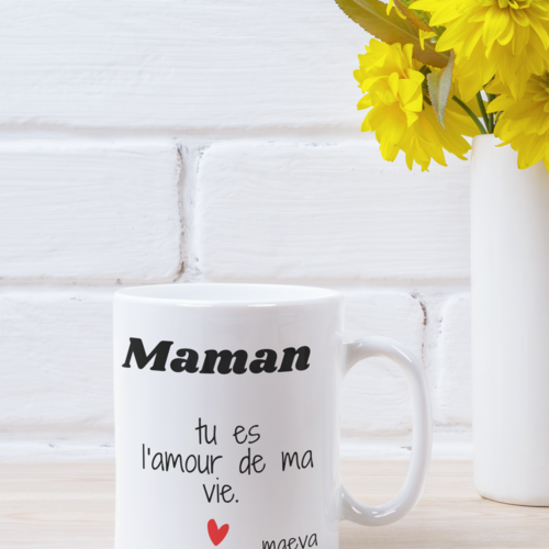 Mug en céramique "maman tu es l'amour de ma vie ,mug personnalisé pour la fête des mamans