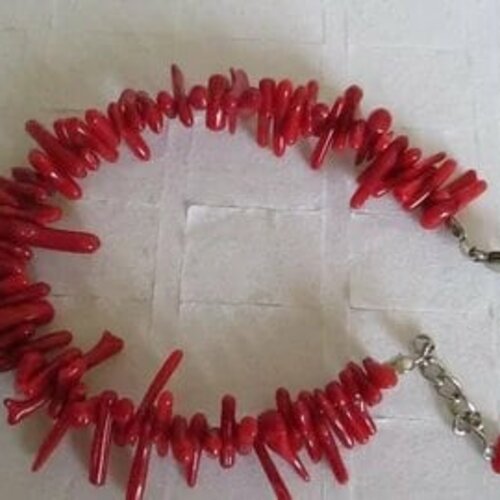 Bracelet imitation perles chips coraline ou aventutrine
